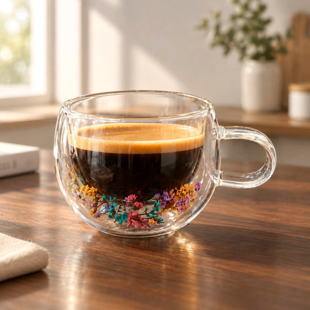 İki Divarlı Fincan / İçi Gül Motivli — 3