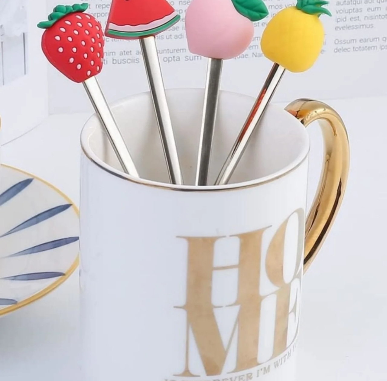 6 lı Mini desrt Çəngəl qaşıq seti