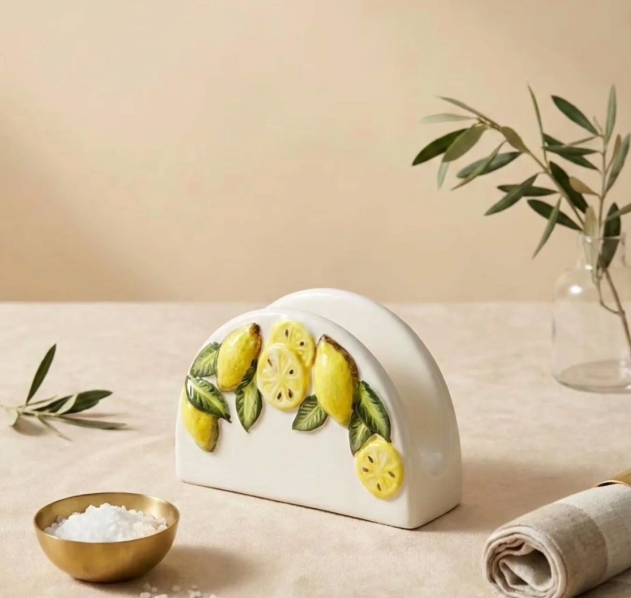 Dekorativ Salfet qabı / Limon Çiçəkli